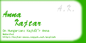 anna kajtar business card